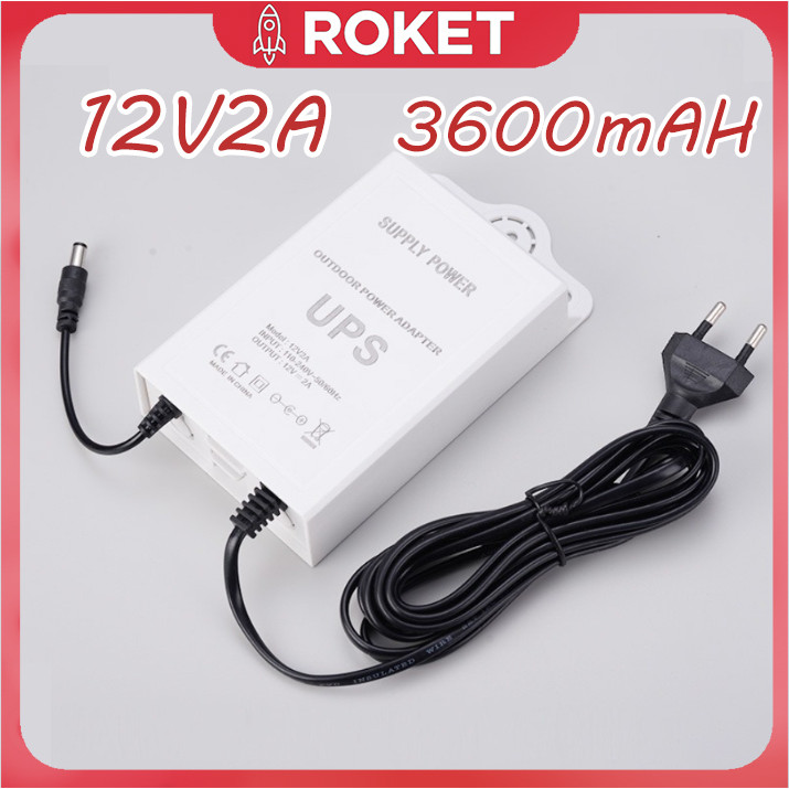 ROKET Ups 3600mAH Ups Mini 12v Untuk Wifi Ups Mini 12 Volt Ups Wifi Ups Cctv Ups Dc Mini Ups 12V2A