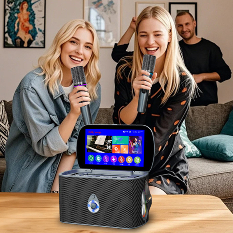 Touch Screen Karaoke Machine Bluetooth Speaker Portable KTV Outdoor Home Portable Karaoke Machine Du
