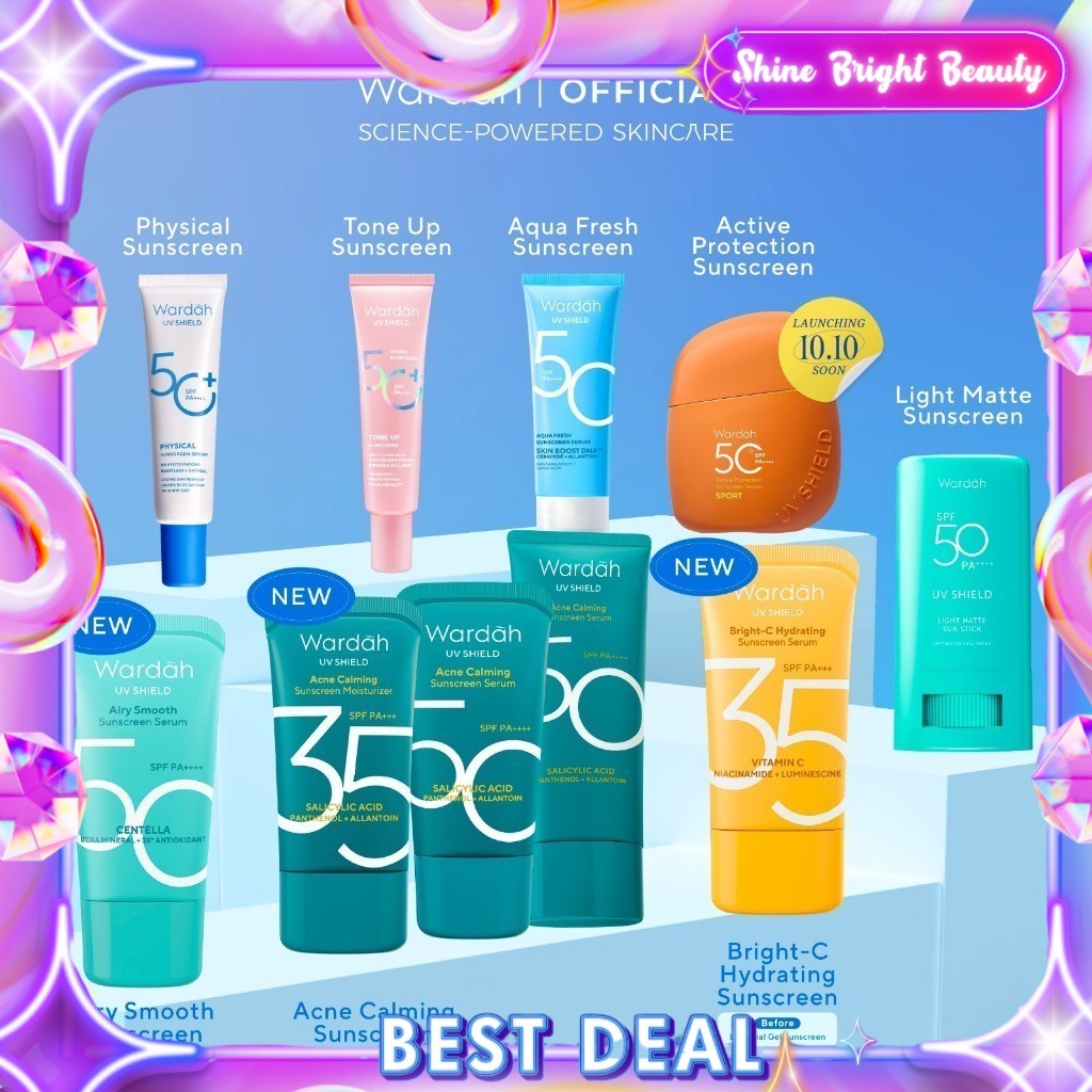 WARDAH UV Shield Sunscreen All Series - SPF 35 SPF 50 - Skincare | Tabir Surya