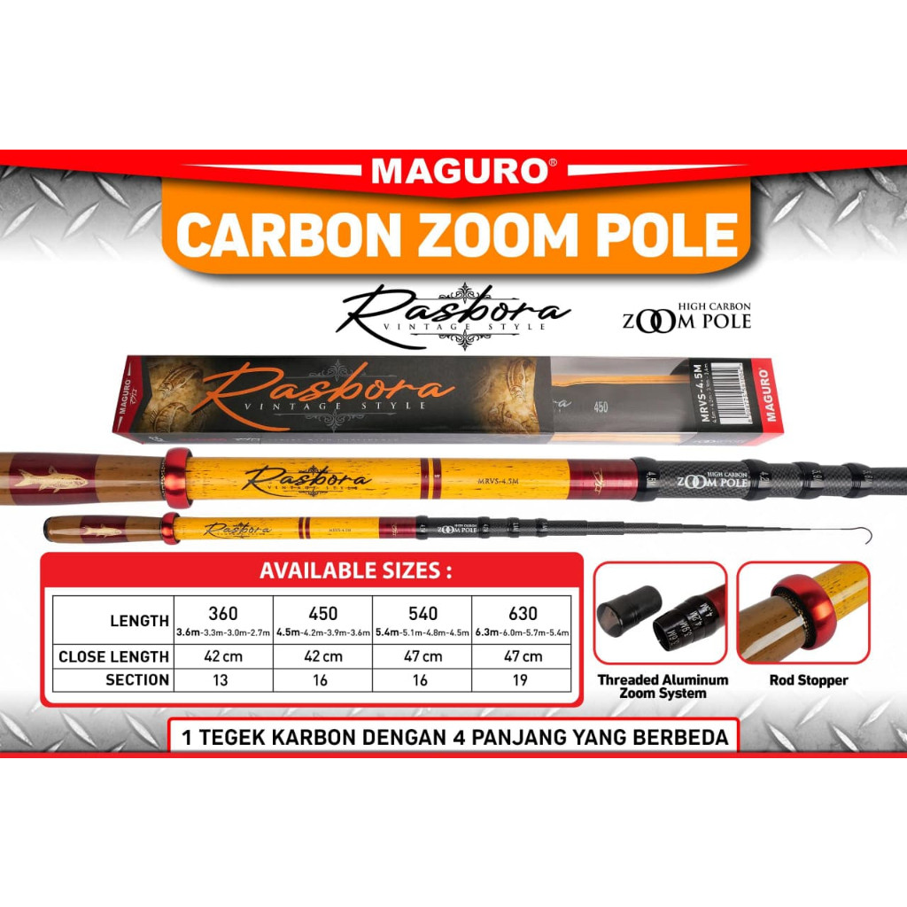Joran MAGURO RASBORA || 360 450 540 630 || Tegek Teleskopik || Zoom Pole | IM Pancing