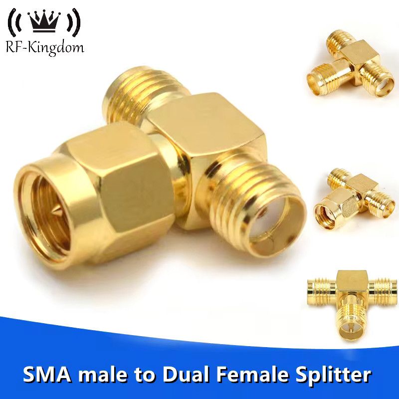 SMA 3 Way Adapter SMA Male to Dual 2 SMA Female Splitter "T" Type connector Adapters