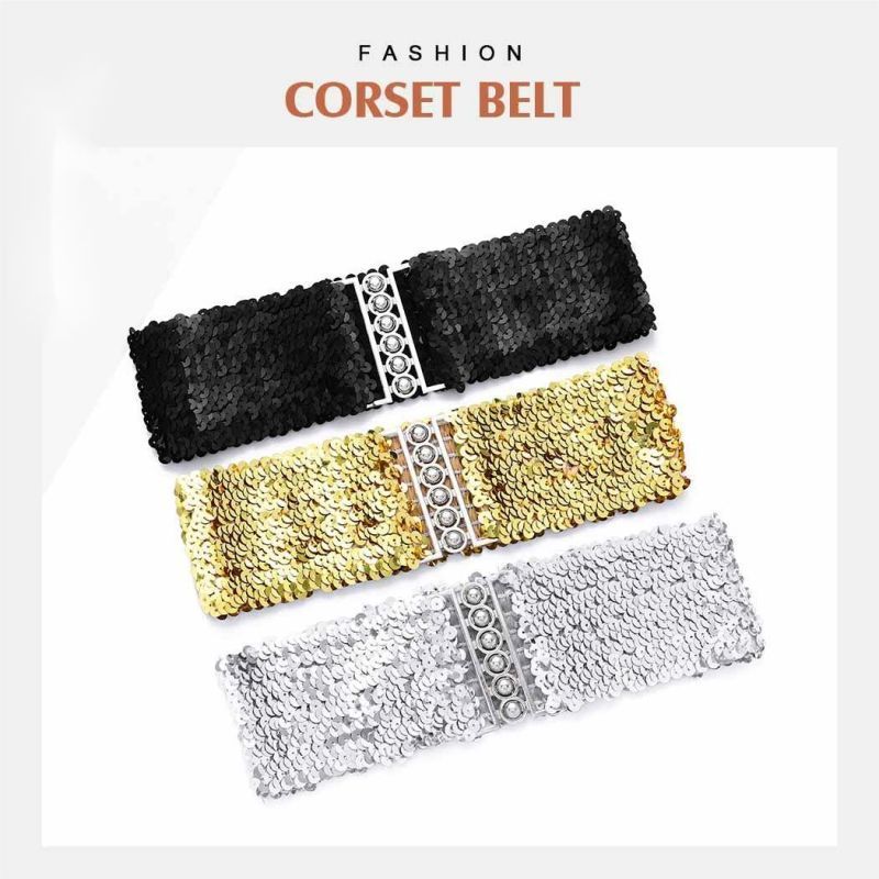 Ikat Pinggang Elastis Wanita Gemerlap Belt Payet Ikat Pinggang Wanita Belt Payet Belt Dress Sabuk