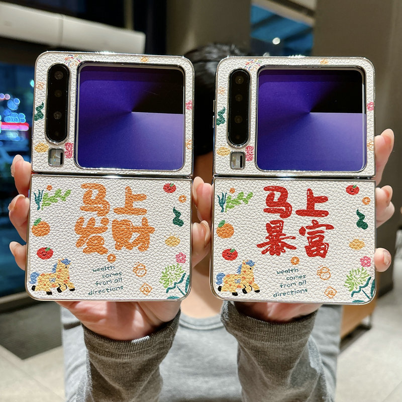 Casing ponsel lipat untuk Huawei Pura X, lapisan kulit untuk gelang kekayaan instan, casing ponsel T