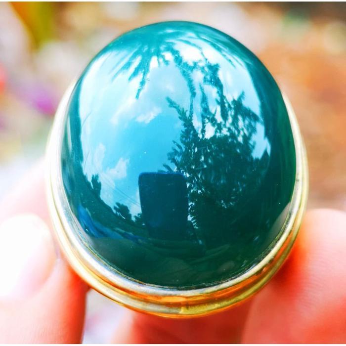 Batu Akik Bacan Doko Cincau Super Kristal Tembus  Top Quality