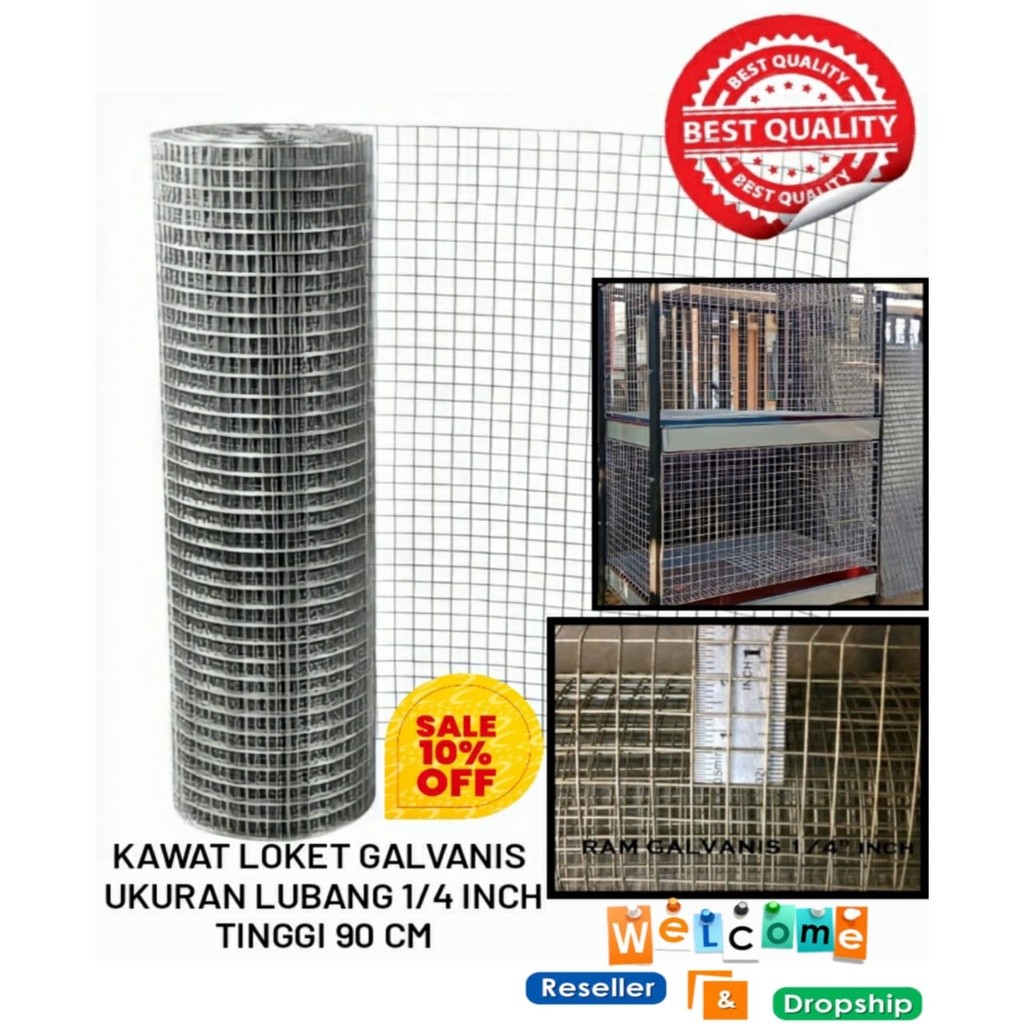 Kawat Loket Galvanis 1/4 inch WireMesh - Harga Perol