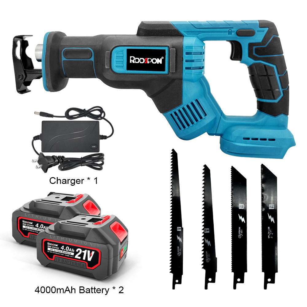 Cordless Reciprocating Saw with 4 Blade Handheld Wireless Reciprocating Saw Wooden Metal Cutter Tool