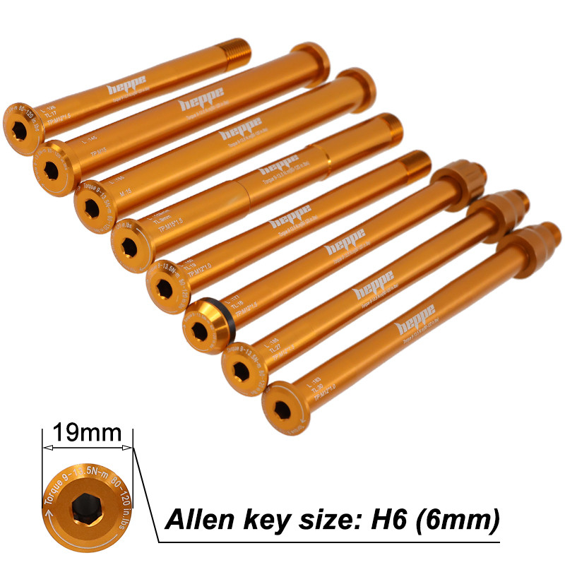 HEPPE Bike Thru Axle MTB Road Bike Ultra Light Thru Axle Front Rear Wheel Hub Shaft Skewer 100/110 1