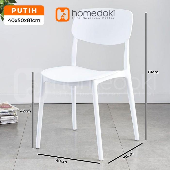 Homedoki Kursi Makan plastik/ kursi murah/ kursi plastik cafe/ Kursi Belajar - Putih