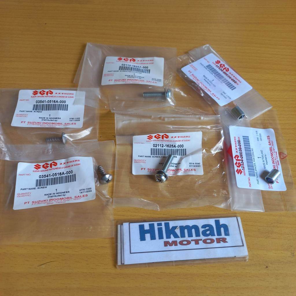 baut dan bos tutup kipas mesin 1 set original suzuki Spin 125 skydrive hayate skywave