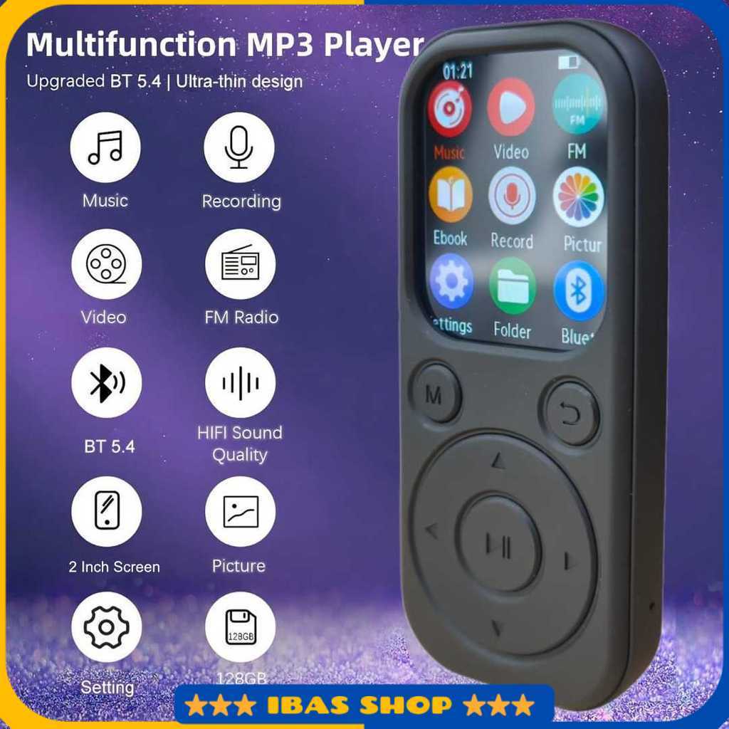 MP3 Digital Audio Player HiFi Bluetooth MP4 2 Inch 210mAh - SD-09