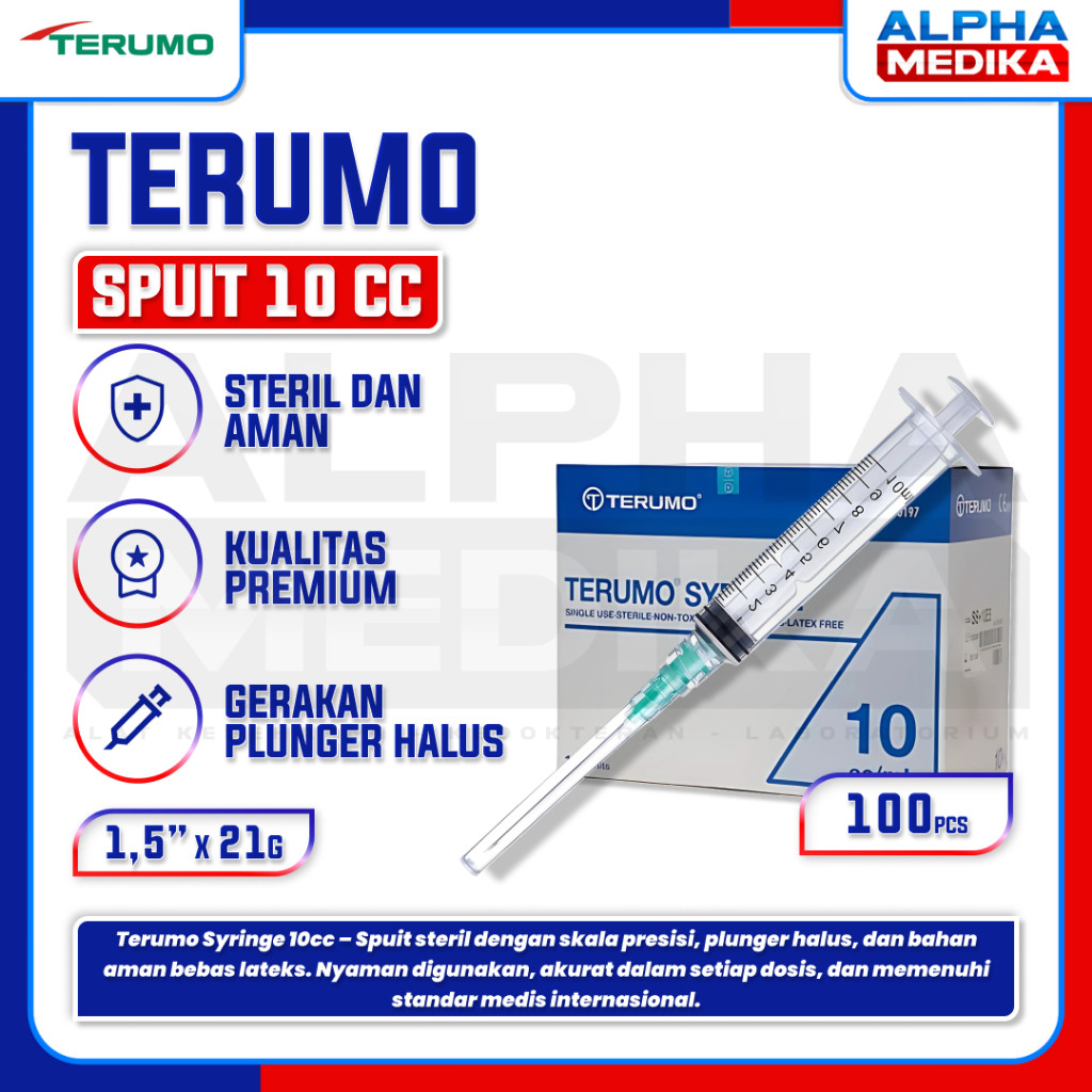 TERUMO - Spuit 10cc Terumo / Spuit 10ml Terumo / Syringe Suntikan Terumo