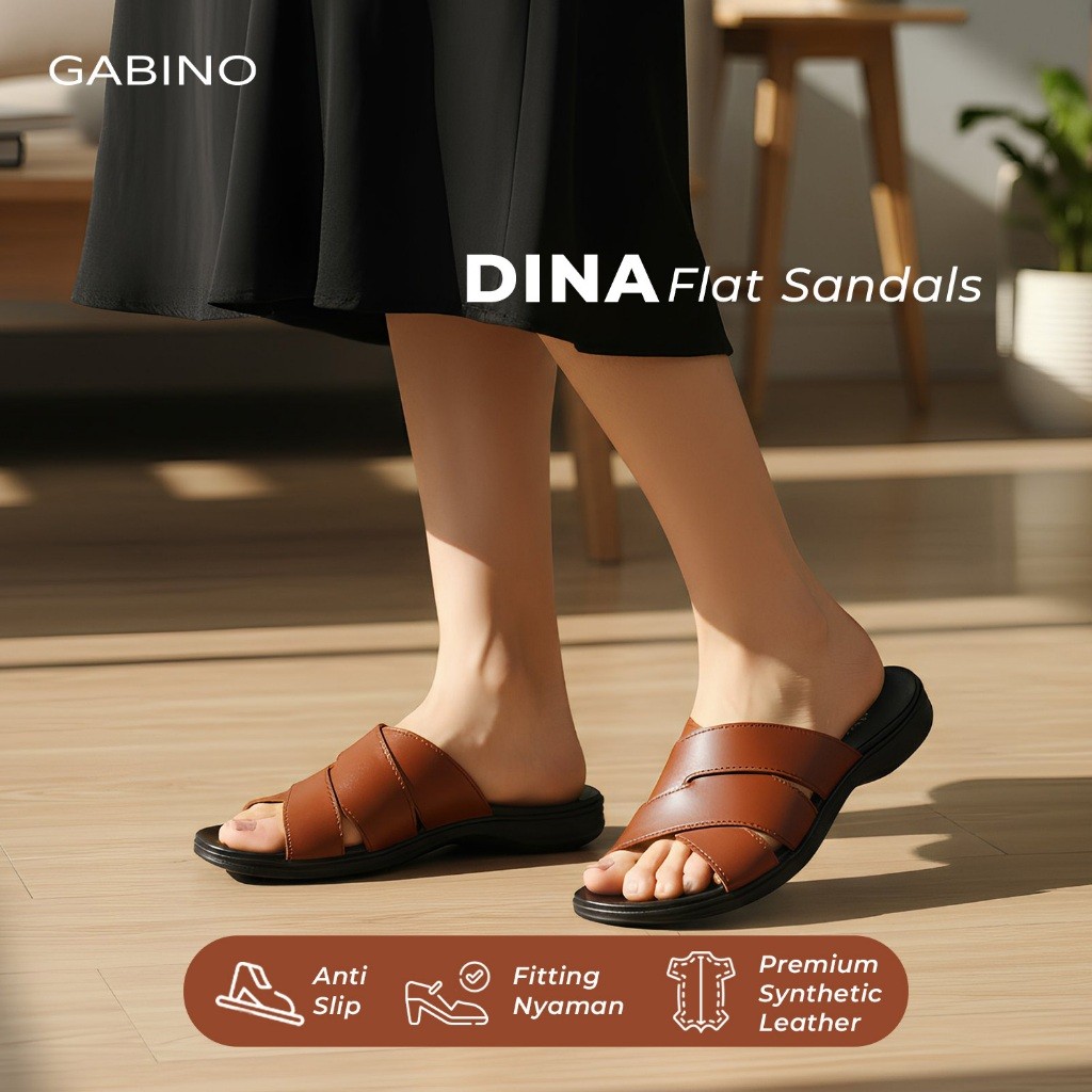 Gabino Sandal Wanita Wedges Slip On Casual Dina - G1CA5006