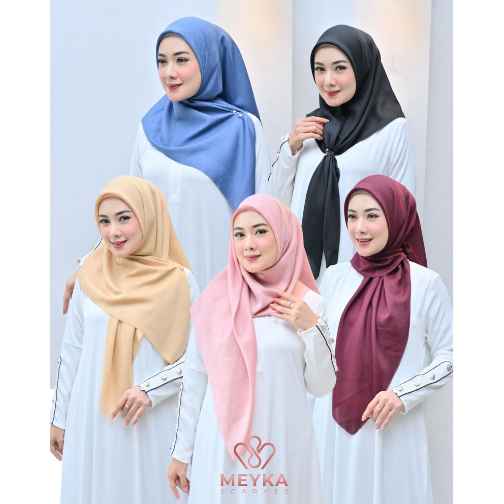 Paket 5 pcs AROMATIK Voal Venusia Meyka Scarves Paris Premium Metal Logo by Azara / Jilbab Segiempat