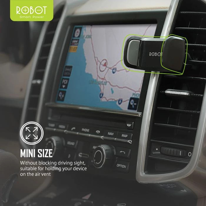 (RT-CH07) ROBOT Car Phone Holder Air Vent Stand / Holder Hp di AC Mobil Merk ROBOT