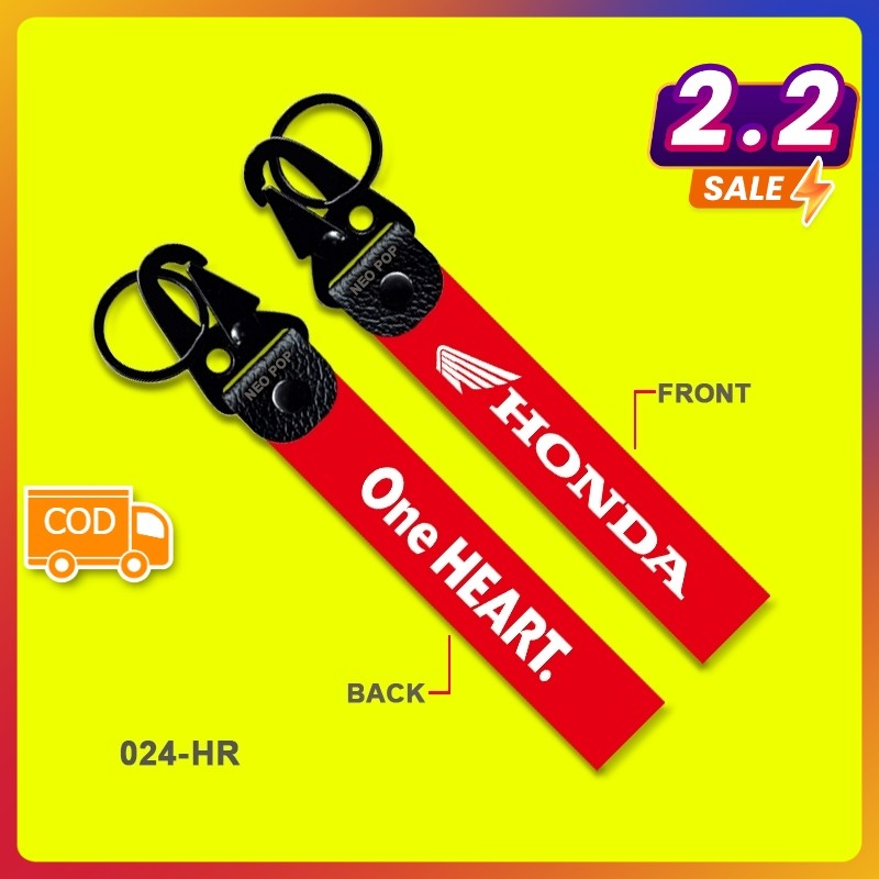 GANTUNGAN KUNCI PREMIUM LOGO HONDA ONE HEART KEYCHAIN SEPEDA MOTOR LISTRIK KEY CHAIN TAG OLI AHM BAN