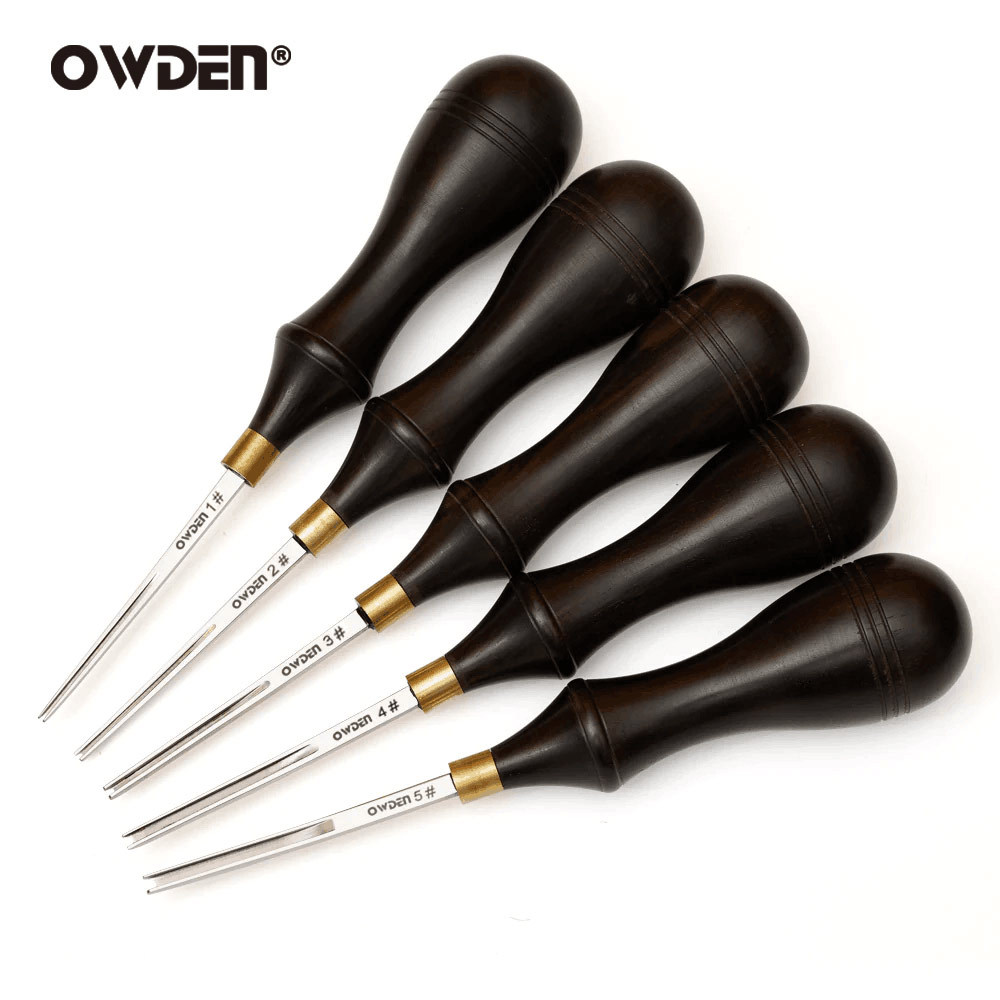OWDEN #1-5 Leather Edge Beveler Tool Leathercraft Skiving Tool for Hand Leather Sharpness Profession