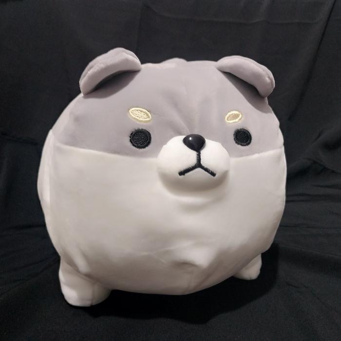 PROMO NEW Boneka Plush Doll Anjing Shiba Inu Besar Import - Abu-abu