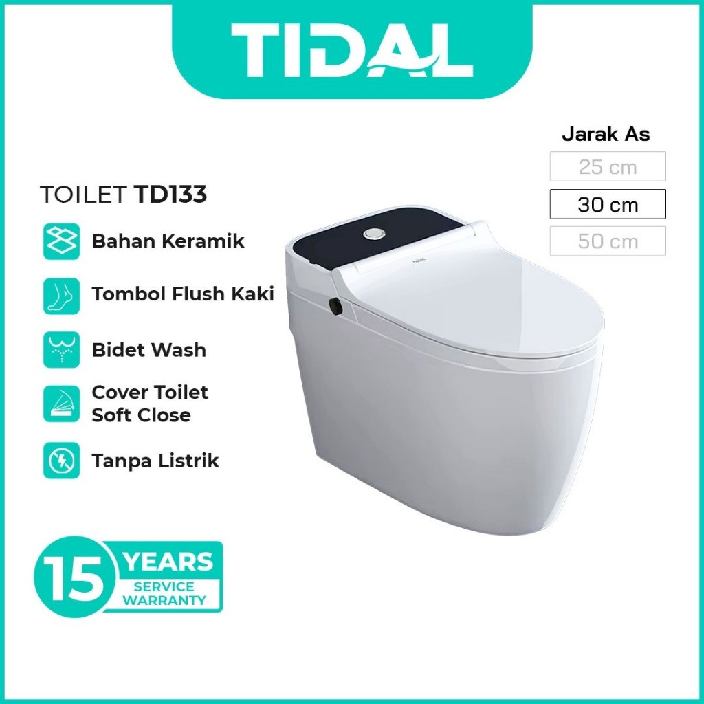 TIDAL Toilet Kloset Duduk Soft Close Powerful Flush Tidal TD133