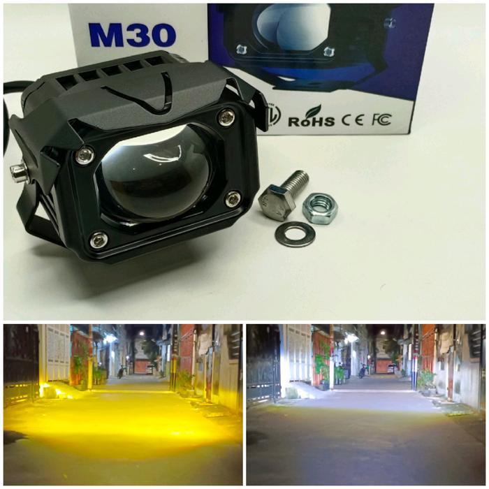 Lampu Tembak Sorot LED Laser Gun VINYX M30 Lasergun D2 Mobil Motor Dual CSP Warna Putih Kuning 30 Wa