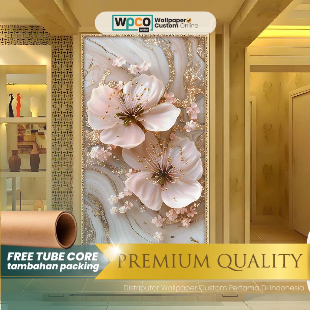 Stiker Dinding - Stiker Dinding Bunga 3D - Stiker Dinding Motif Bunga 3D - Stiker Dinding Gambar Bun