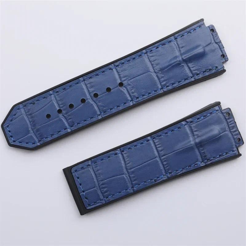 Multiple Styles New Genuine Bamboo Leather Rubber Watchband For HUBLOT Strap For King Power Series 2
