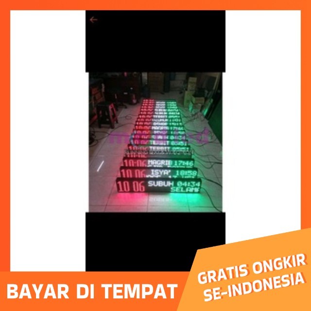 JWS Running Text / Jam waktu sholat jws 3 panel 20x100