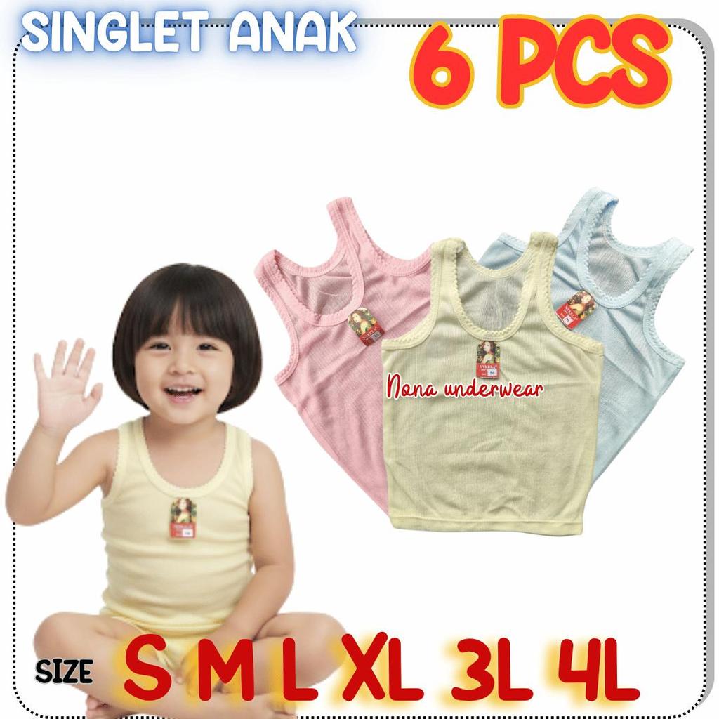 ISI 6 PCS SINGLET ANAK BALITA PAUD TK SD UNISEX KAOS DALAM ANAK COWOK CEWEK KAOS DALAM ANAK SEKOLAH 