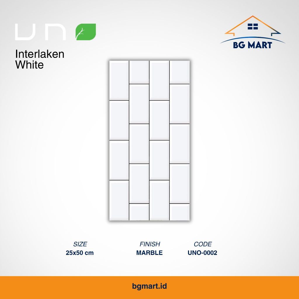 new - UNO Keramik Lantai 25x50 Interlaken White