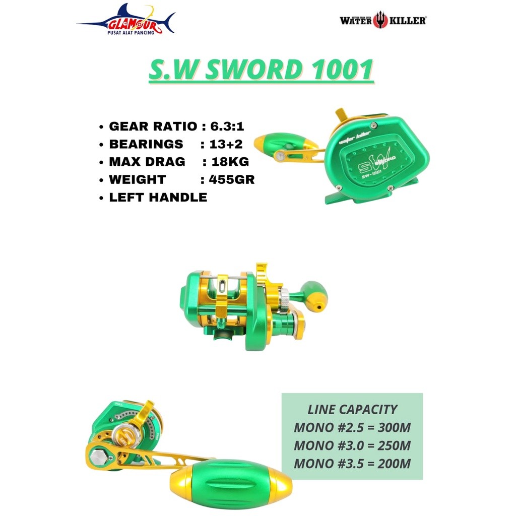 Reel Pancing / Katrol Pancing / Katrol Water Killer / WATER KILLER SW 1001 / Sword Overhead
