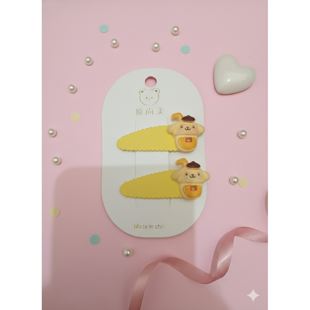 JEPIT RAMBUT KEP RAMBUT KARAKTER POMPOMPURIN PS