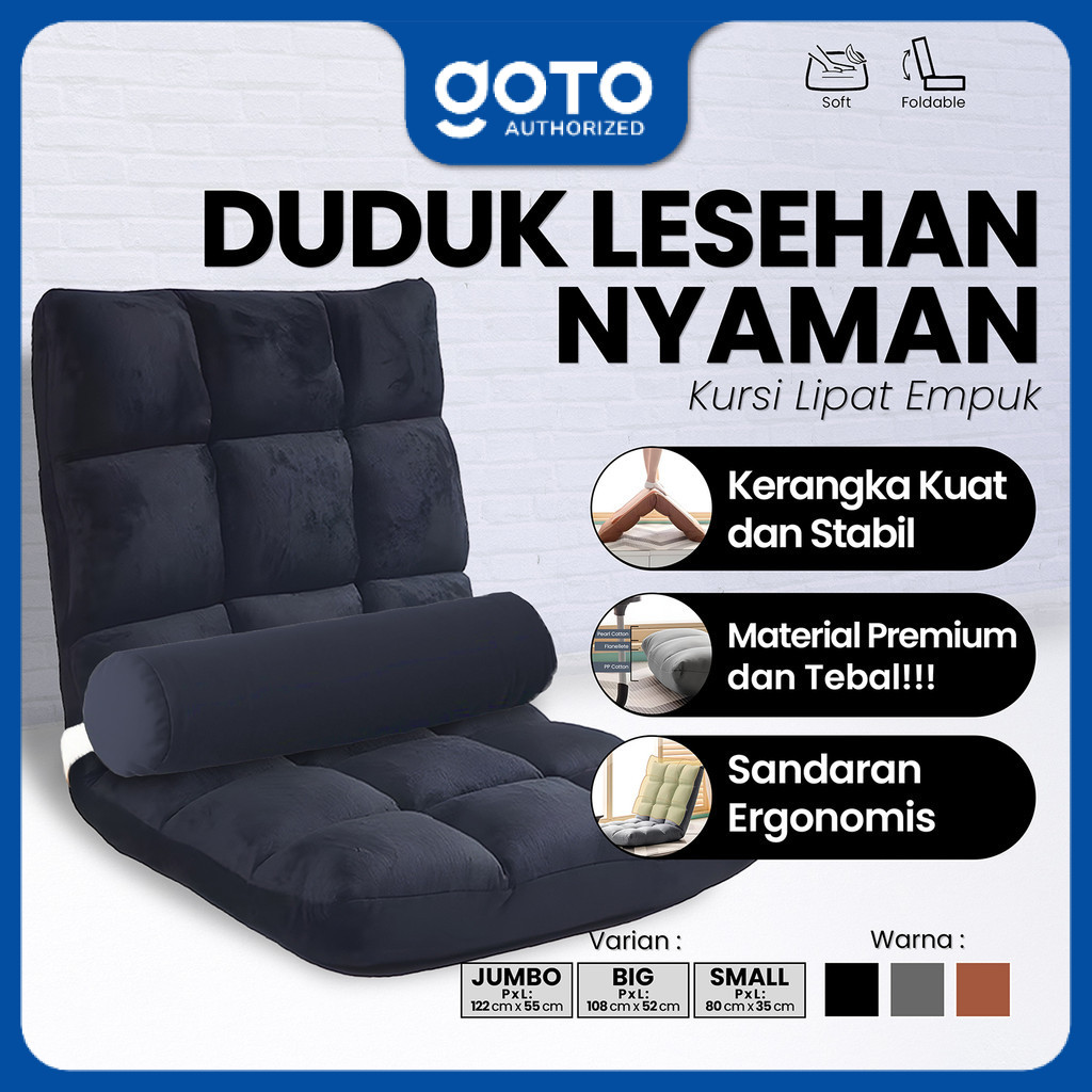(Promo Terbatas) Goto Almero Kursi Lipat Lesehan Sofa Lantai Sandaran Empuk Minimalis Multifungsi