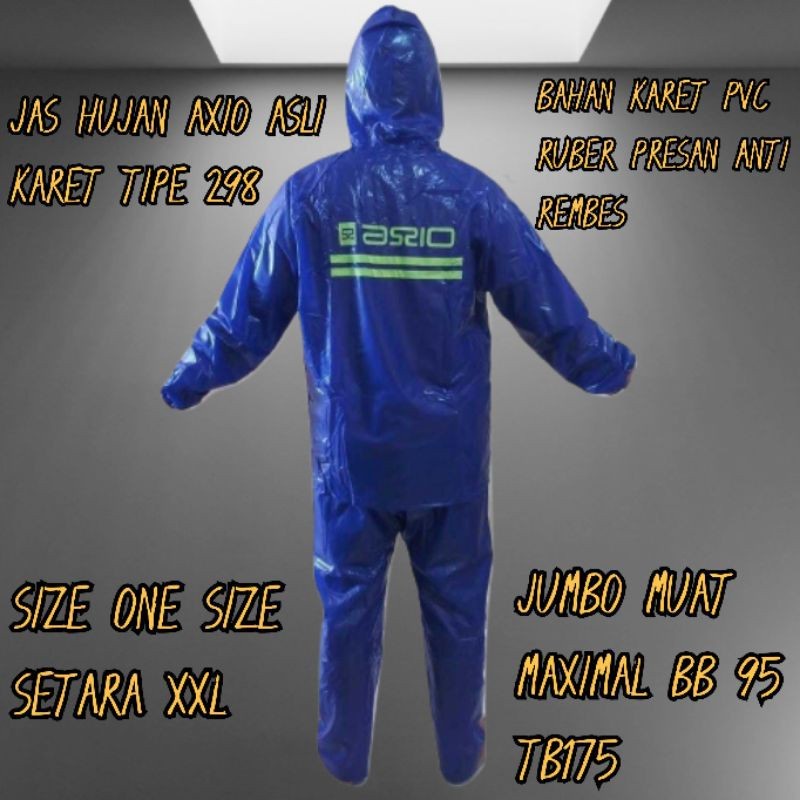 axio jas hujan - jas  hujan axio karet pvc ruber blue - jas hujan axio -jas hujan pria wanita jumbo