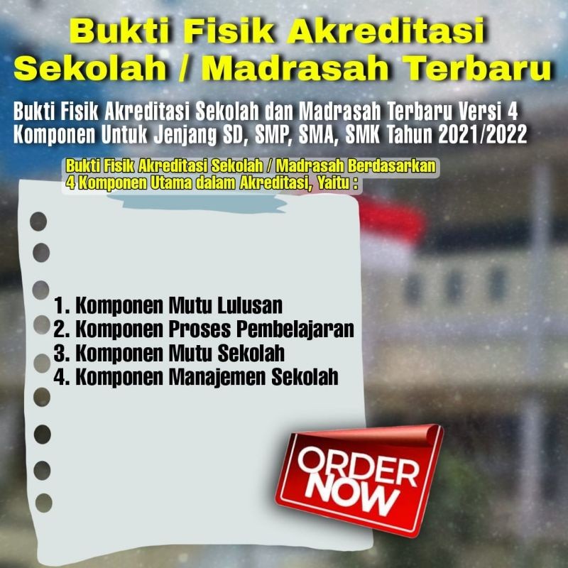 Bukti Fisik Akreditasi Sekolah Madrasah SD SMP SMA SMK Terbaru - Lengkap IASP Siap Pakai