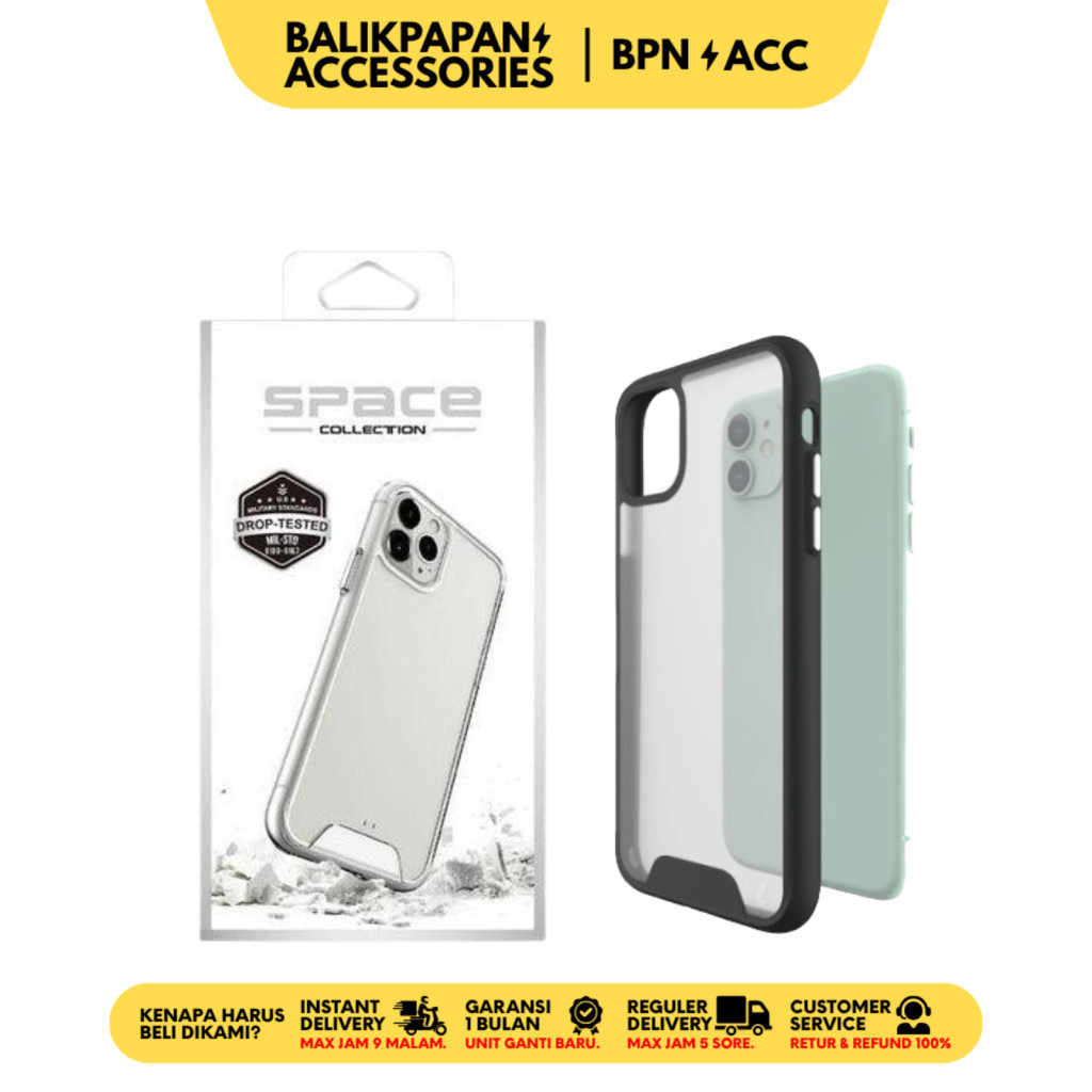 Case iPhone Space Collection Drop Protection Black Case untuk iPhone Series - BALIKPAPAN ACC