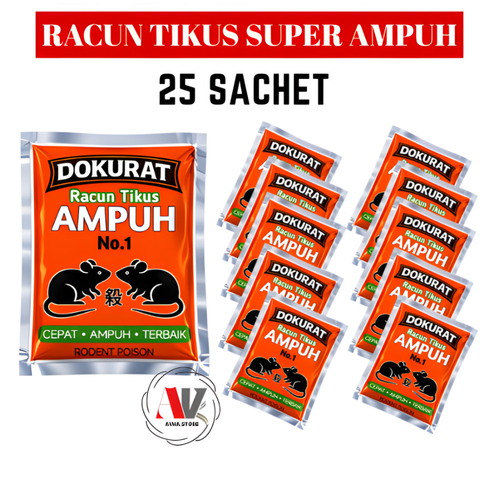25 PCS RACUN TIKUS SUPER AMPUH / RACUN TIKUS MATI KERING & TIDAK BAU DOKURAT PALING AMPUH PEMBASMI T