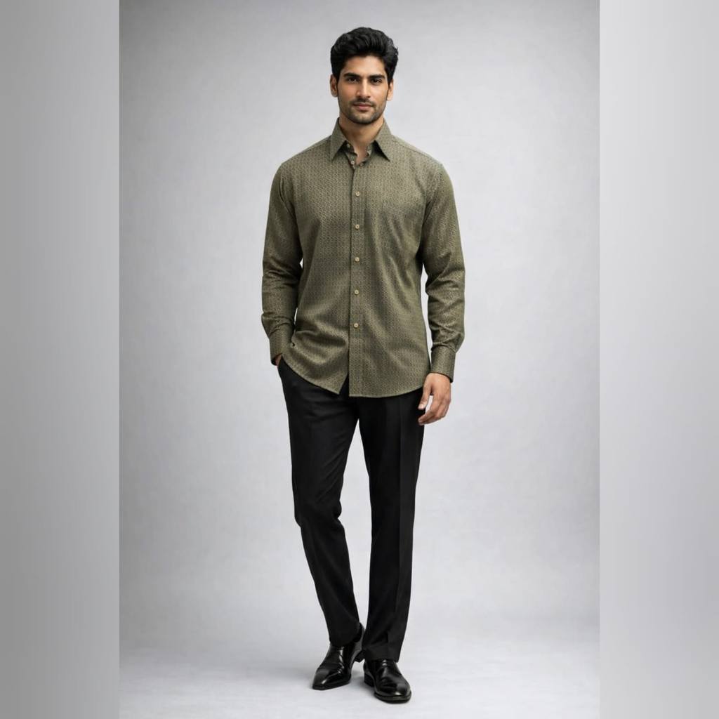 KEMEJA PRIA INDIA SATIN SILK