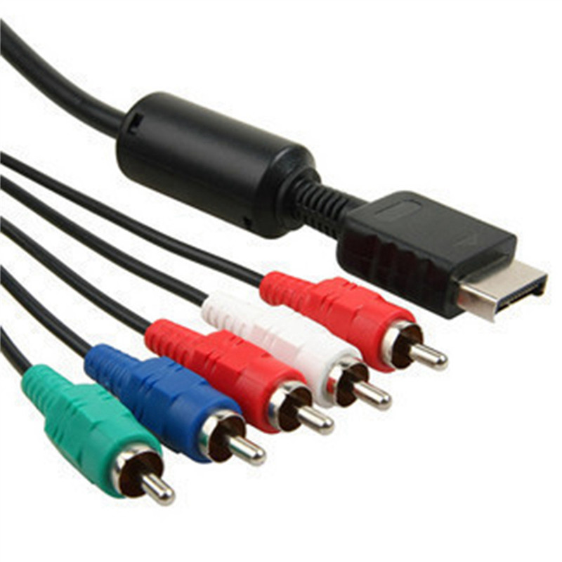 2X Ypbpr For PS2/PS3/PS3 Slim HDTV-Ready TV HD Component AV Cable 5-Wire 6FT Black