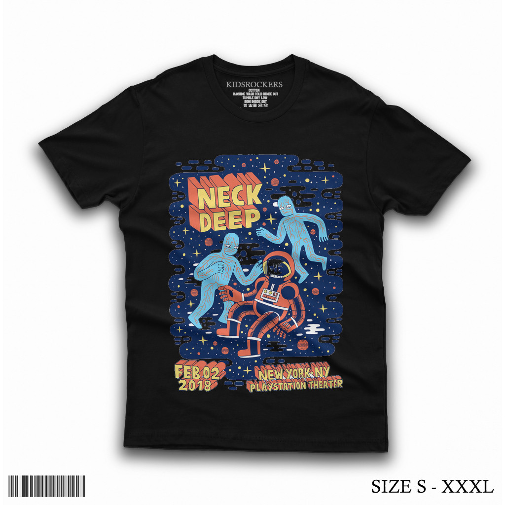 Baju Kaos Anak Neck Deep Black l Bahan Cotton Combed Adem Cocok Untuk Anak l Unisex S-XXXL