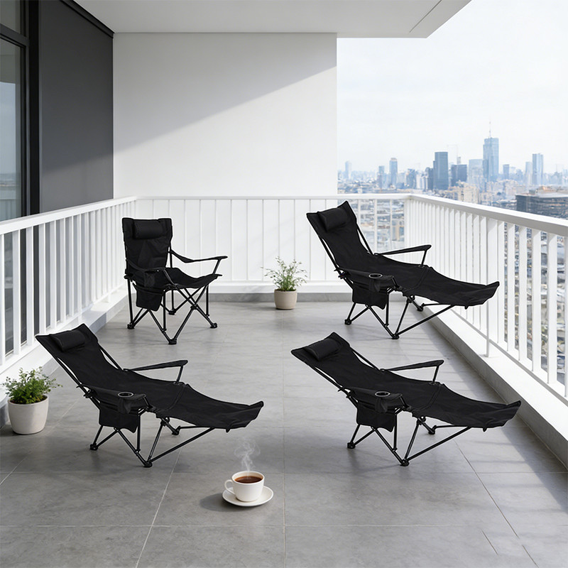 Kursi Malas Lipat Portable Penyesuaian Gigi 3/4 Kursi Kemah Lipat Kursi Tidur Santai Kokoh Dan Tahan