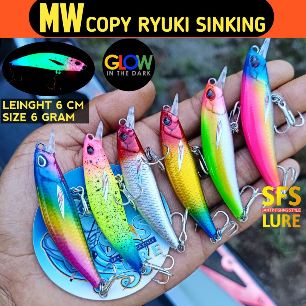PROMO Minnow sinking minnow ryuki 60s 80s 90s 110s premium plus trible 4x strong minnow replika ryuk