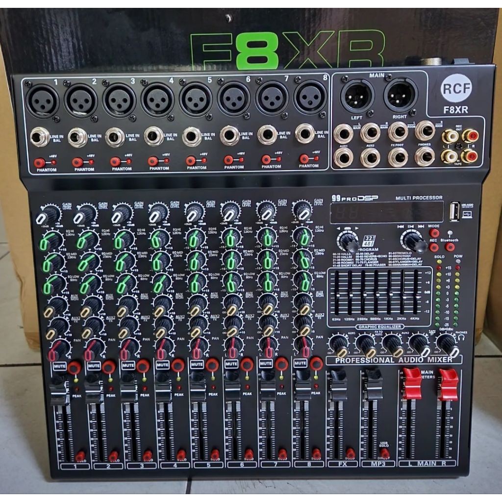 MIXER RCF F8XR MIXER AUDIO 8 CHANNEL BLUETOOTH USB