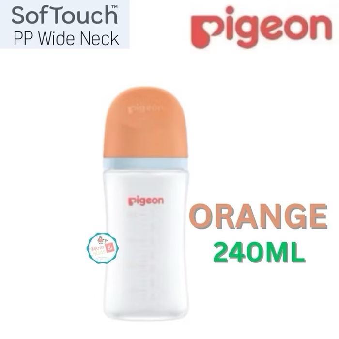 Pigeon Botol Susu Wide Neck 240ml | Dot & Botol Susu Bayi - 240ML ORANGE