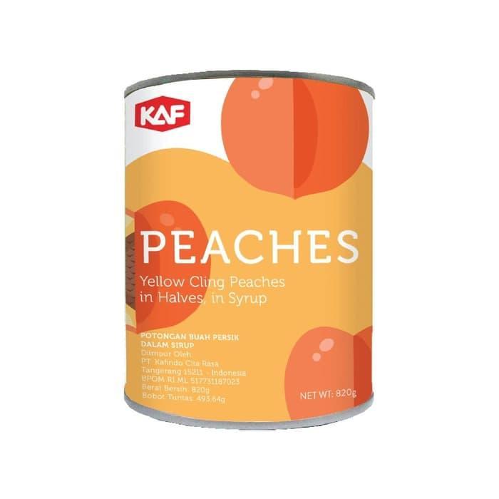 KAF PEACHES Halves in Syrup Can Buah Peach Sirup Kaleng Made in Greece
