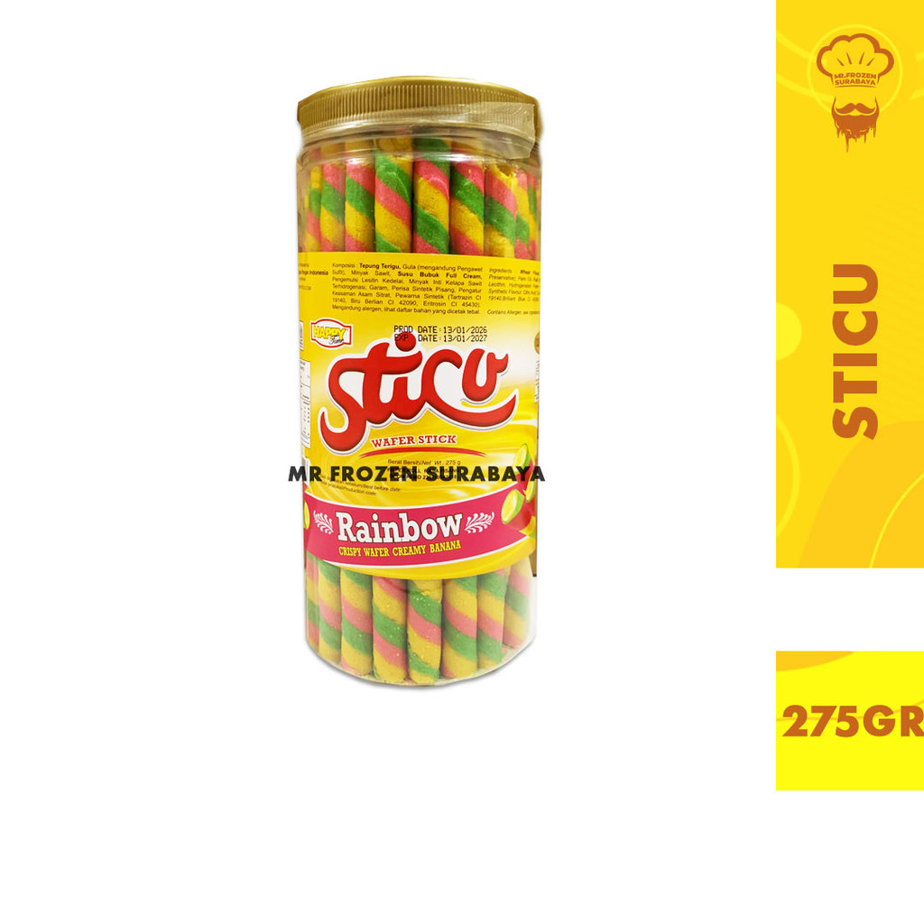[BACA DESKRIPSI] Astor Sticu Wafer Rainbow Cream Banana Happy Time 275gr