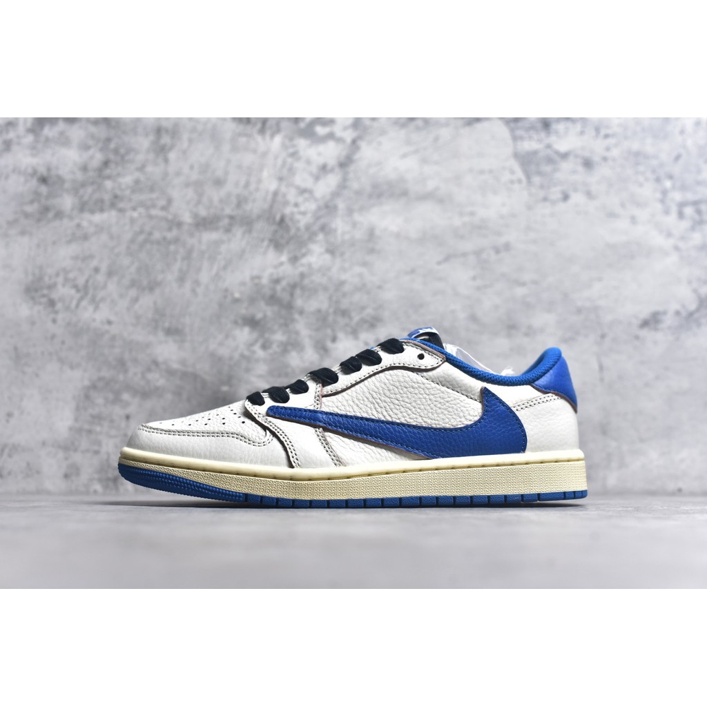 Travis Scott x AJ1 Low OG SP DM7866-104 - Biru Putih Reverse Swoosh  Batch Premium Eksklusif Kualita
