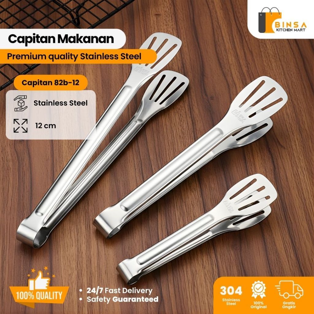 Capitan Makanan Stainless Penjepit Gorengan Tebal Kuat 82B-12