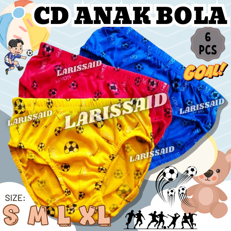 CELANA DALAM ANAK LAKI SEMPAK ANAK COWOK CD ANAK LAKI-LAKI GAMBAR BOLA UKURAN S,M,L,XL