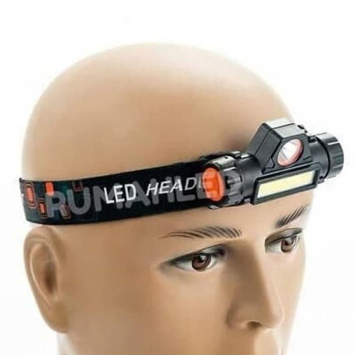 Senter kepala headlamp charger usb MS-1922