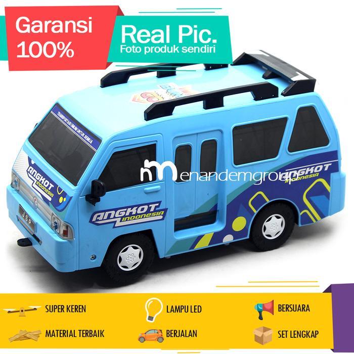Mainan Mobil Mobilan Van Blind Box Angkot Angkutan Kota Indonesia Berjalan Bersuara LED - Biru by Al