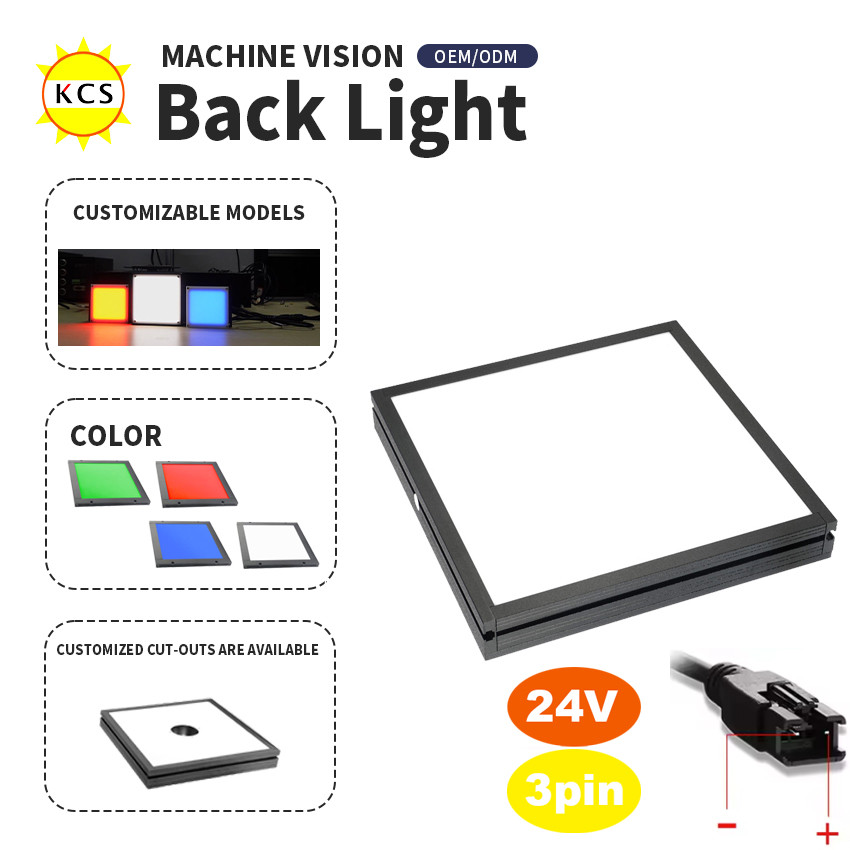 Lampu Latar LED KCS, Lampu Planar untuk Mesin Vision, Sumber Cahaya Datar untuk Inspeksi, Deteksi La